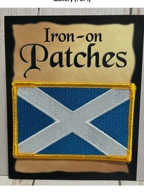 Scotland Scottish Blue White St Andrews Cross Flag Iron On Patch Embroidered NEW